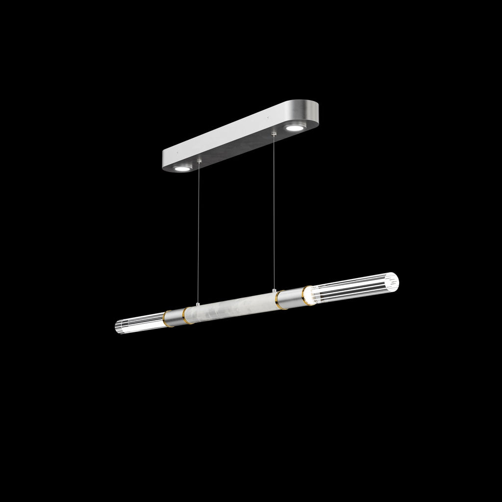 Dual-Illuminated 62-Inch Linear Pendant / Ombre Silver / Nickel / Smoke