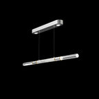 Dual-Illuminated 62-Inch Linear Pendant / Ombre Silver / Nickel / Smoke