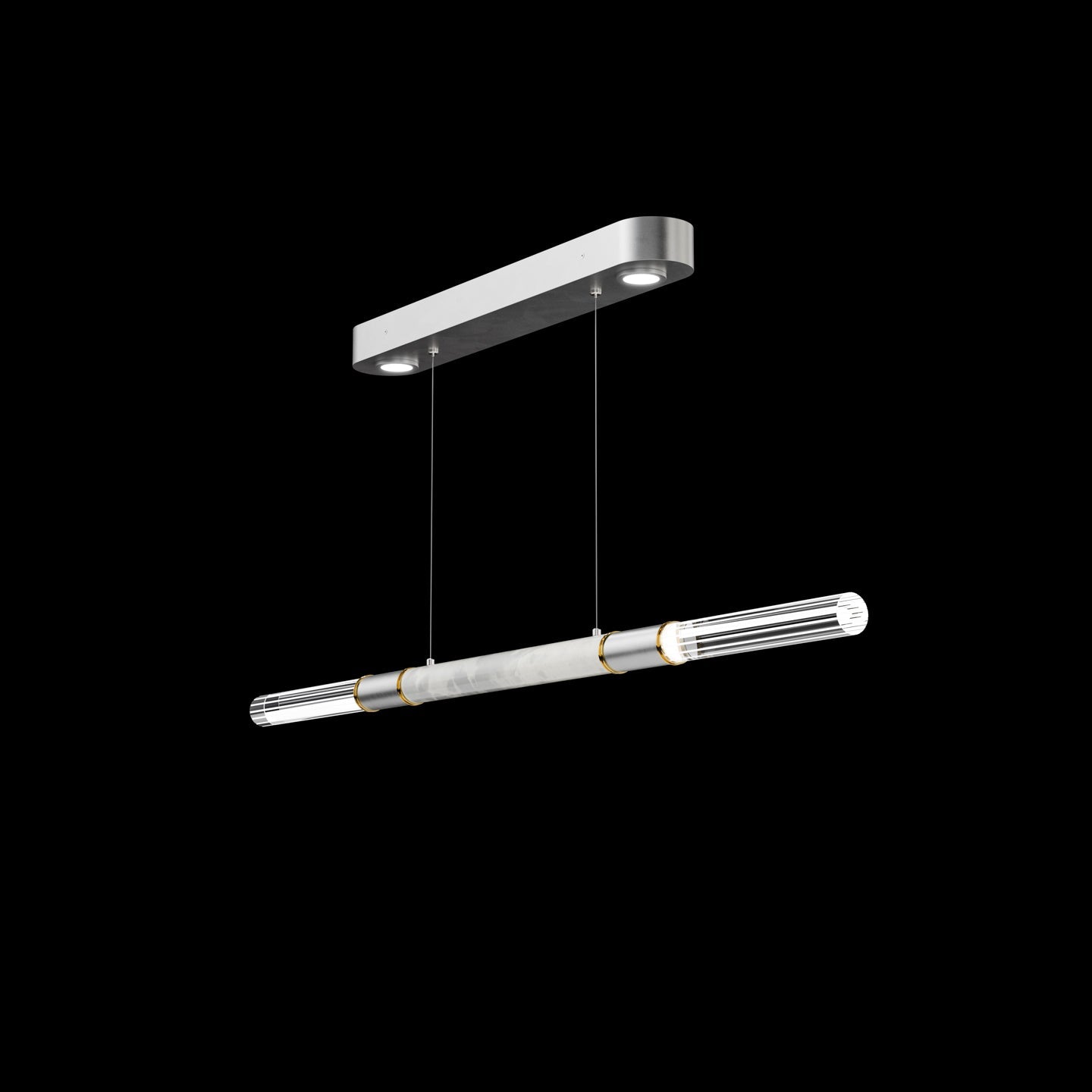 Dual-Illuminated 62-Inch Linear Pendant / Ombre Silver / Nickel / Smoke