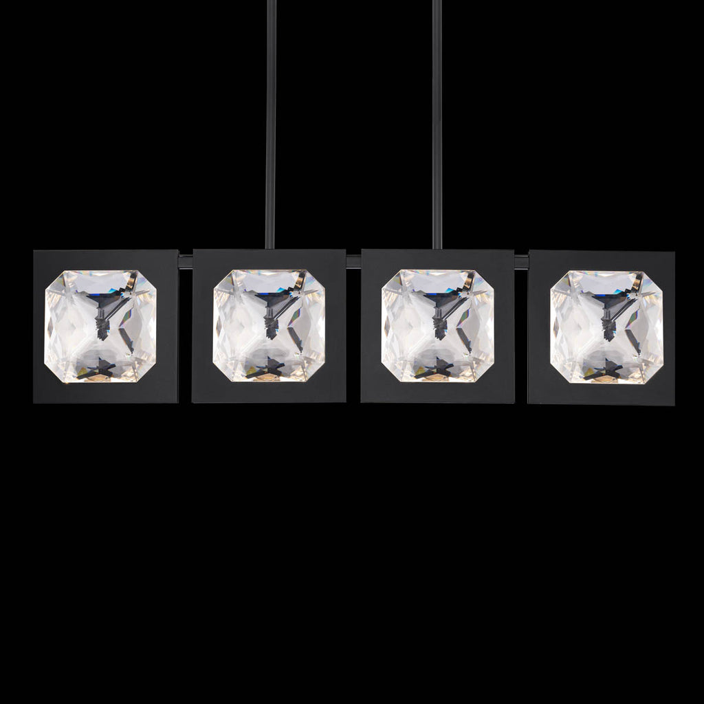 Faceted Crystal 4-Light Linear LED Pendant