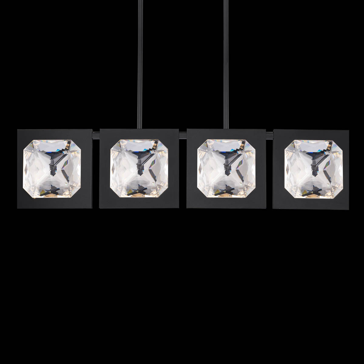 Faceted Crystal 4-Light Linear LED Pendant