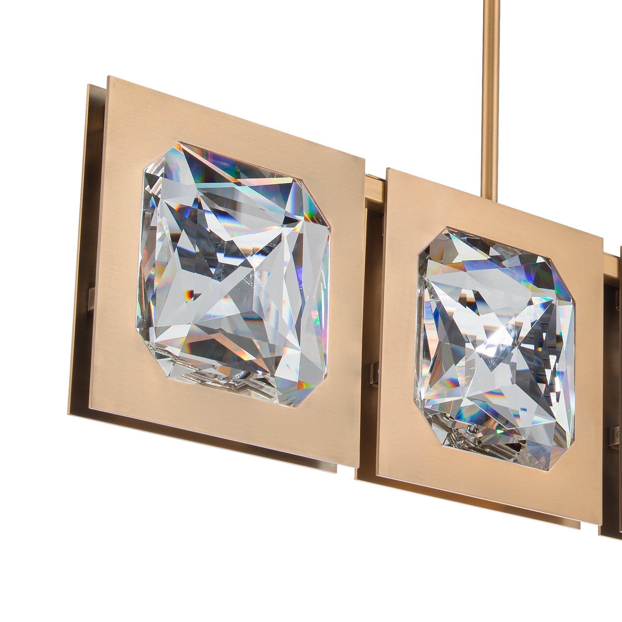 Faceted Crystal 4-Light Linear LED Pendant