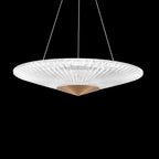 Faceted Crystal Origami Close-to-Ceiling Pendant / Aged Brass