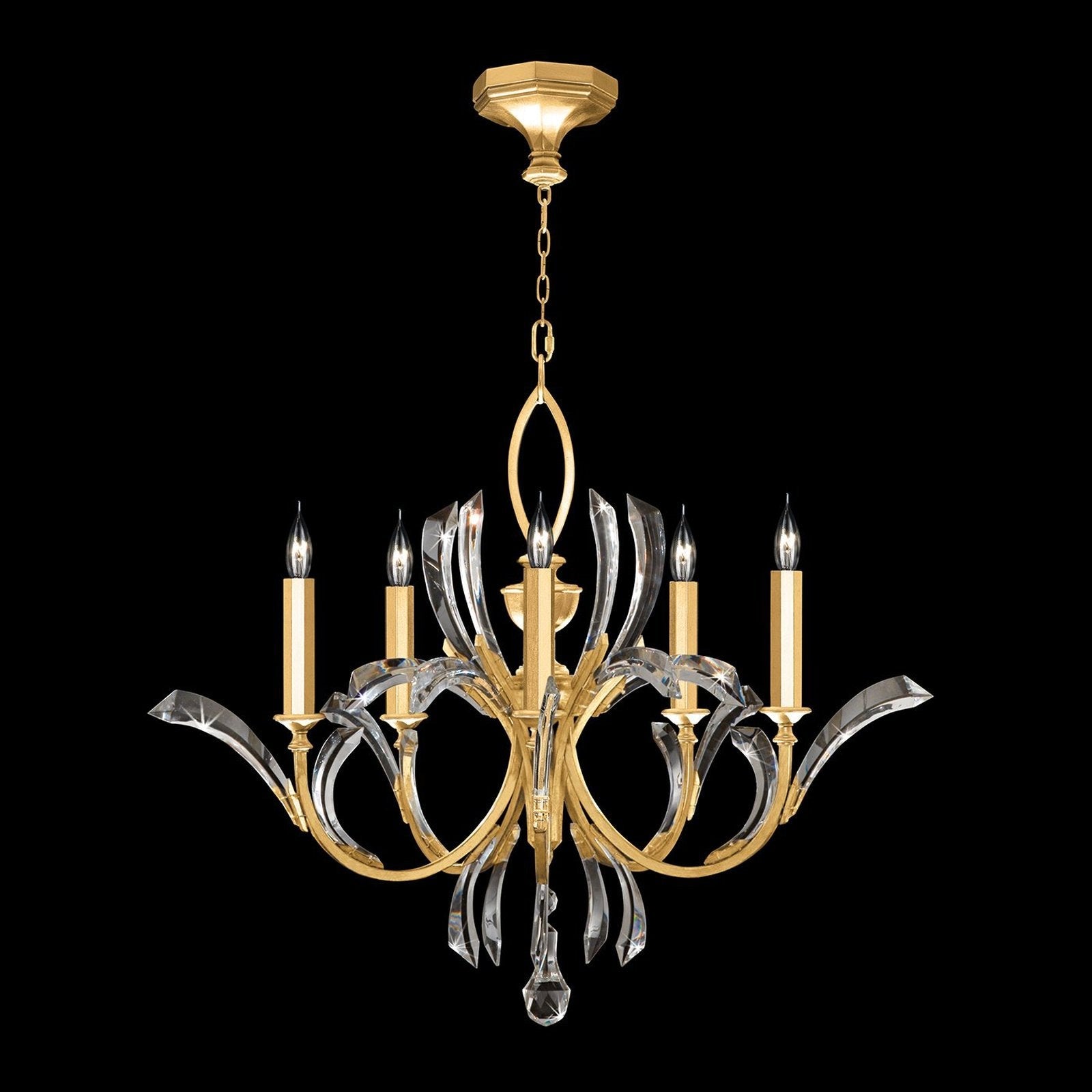 Fine Art Beveled Arcs 36" Chandelier / Gold