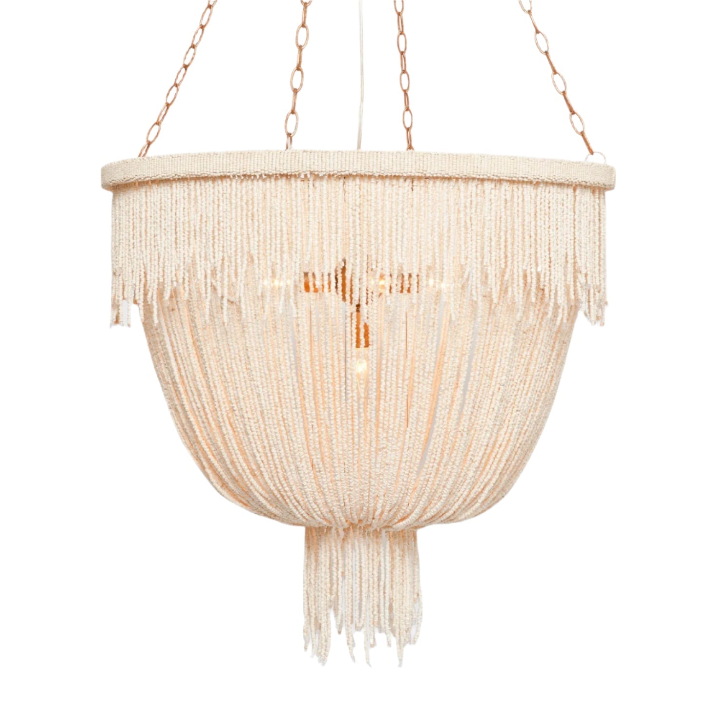 Five-Light Natural Texture Chandelier / Natural Coco/Gold