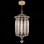 Floating Bevelled Crystal 14.5-Inch Pendant / Gold