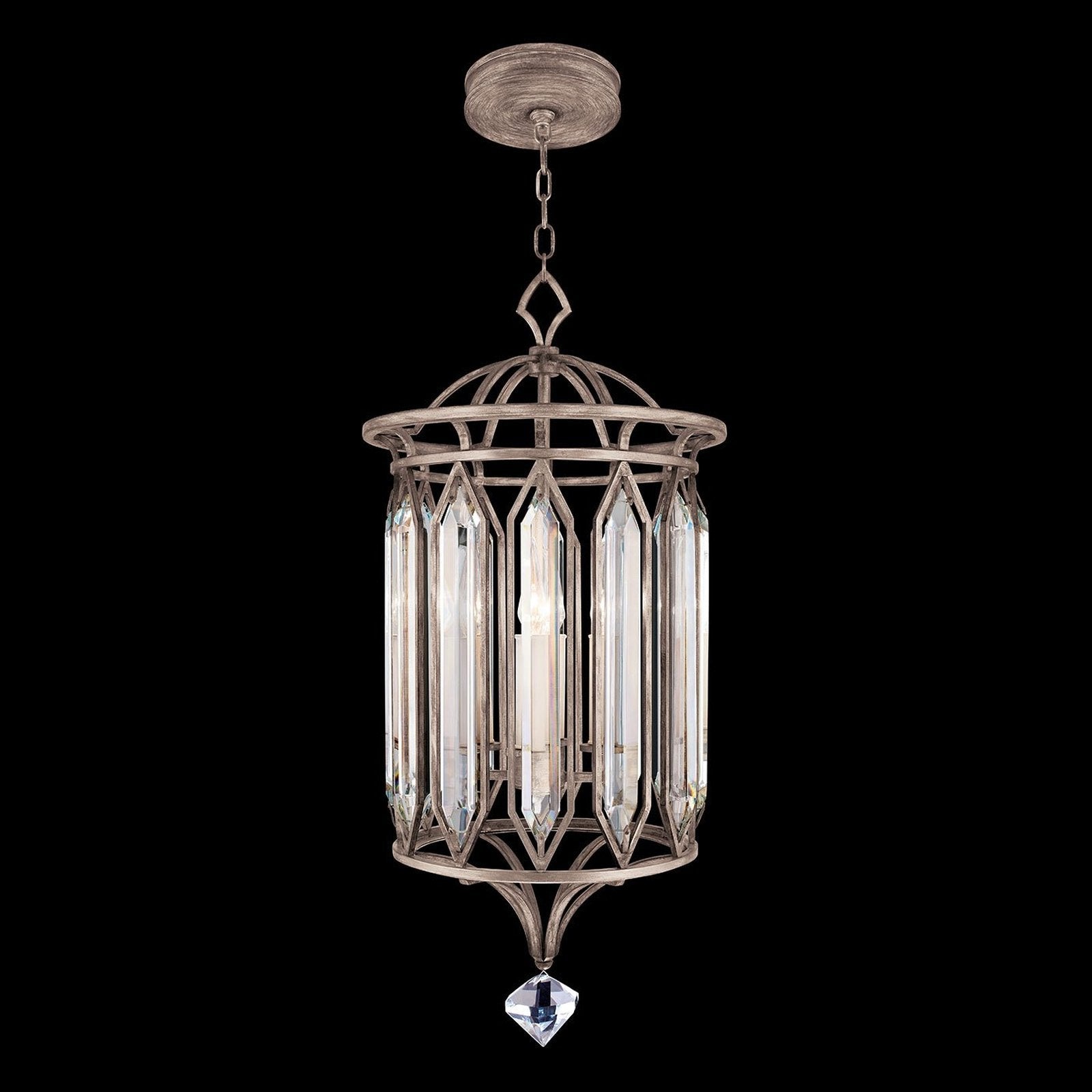 Floating Bevelled Crystal 14.5-Inch Pendant