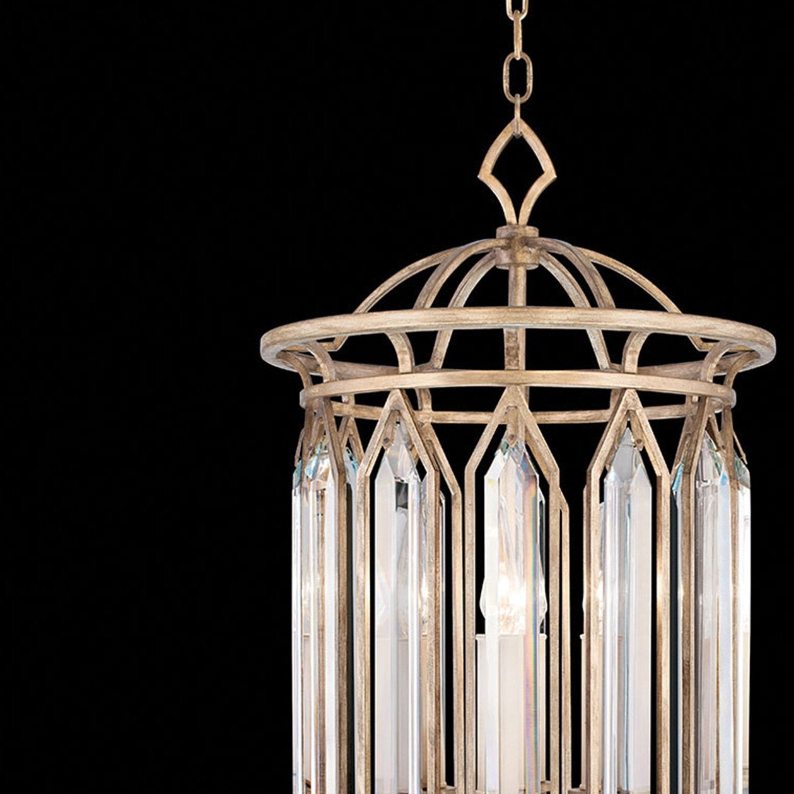 Floating Bevelled Crystal 14.5-Inch Pendant