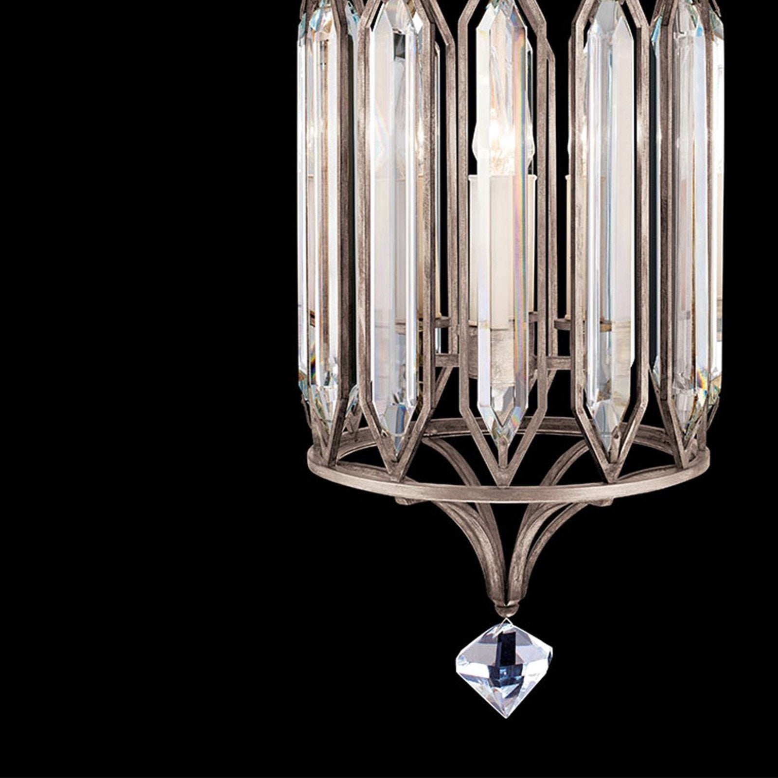 Floating Bevelled Crystal 14.5-Inch Pendant