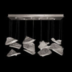 Floating Glass Pages 50-Inch Linear Pendant / Silver/Frozen
