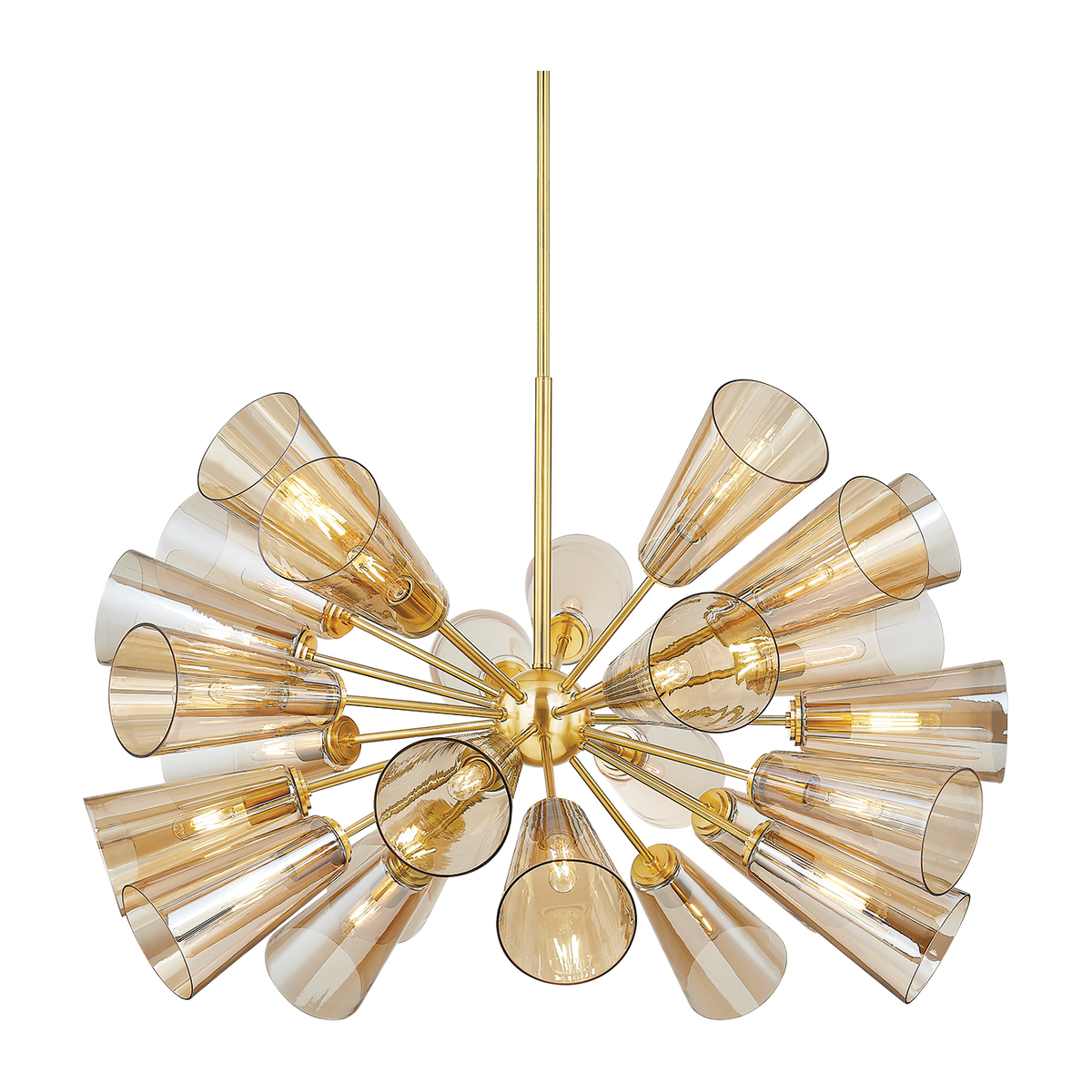 Fluted Glass 25-Light Sputnik Chandelier