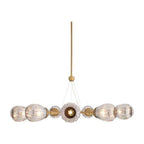 Fluted Smoke Glass Round Chandelier