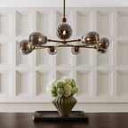 Fluted Smoke Glass Round Chandelier