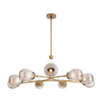 Fluted Smoke Glass Round Chandelier