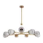 Fluted Smoke Glass Round Chandelier