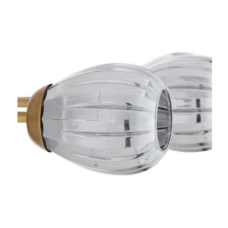 Fluted Smoke Glass Round Chandelier