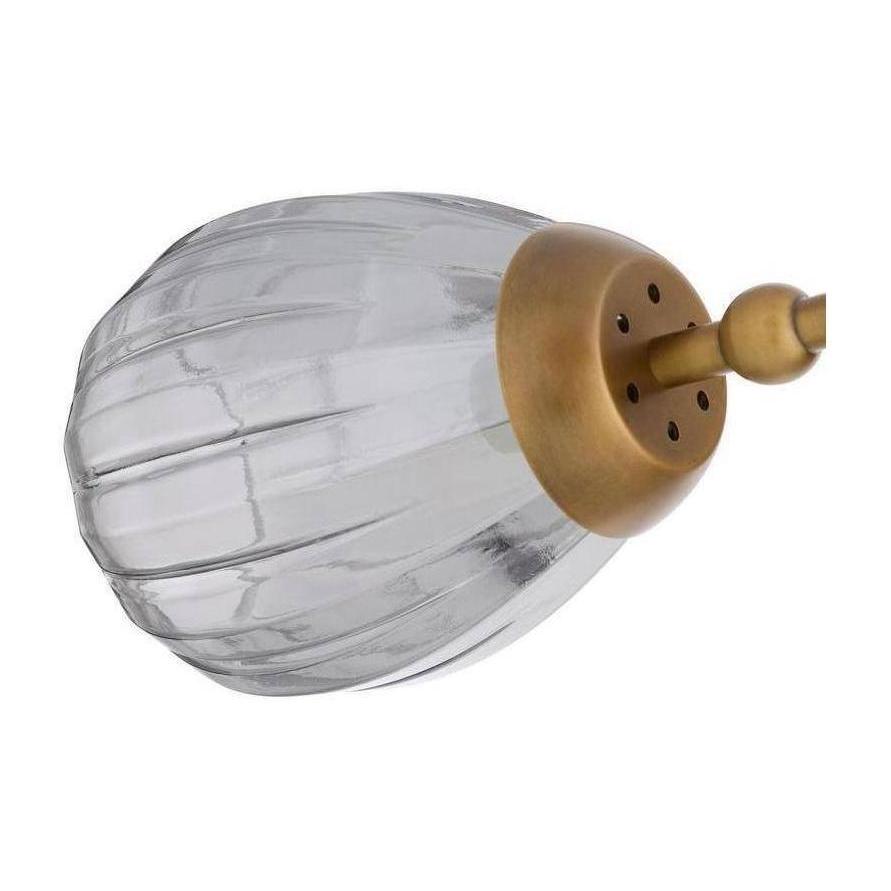 Fluted Smoke Glass Round Chandelier