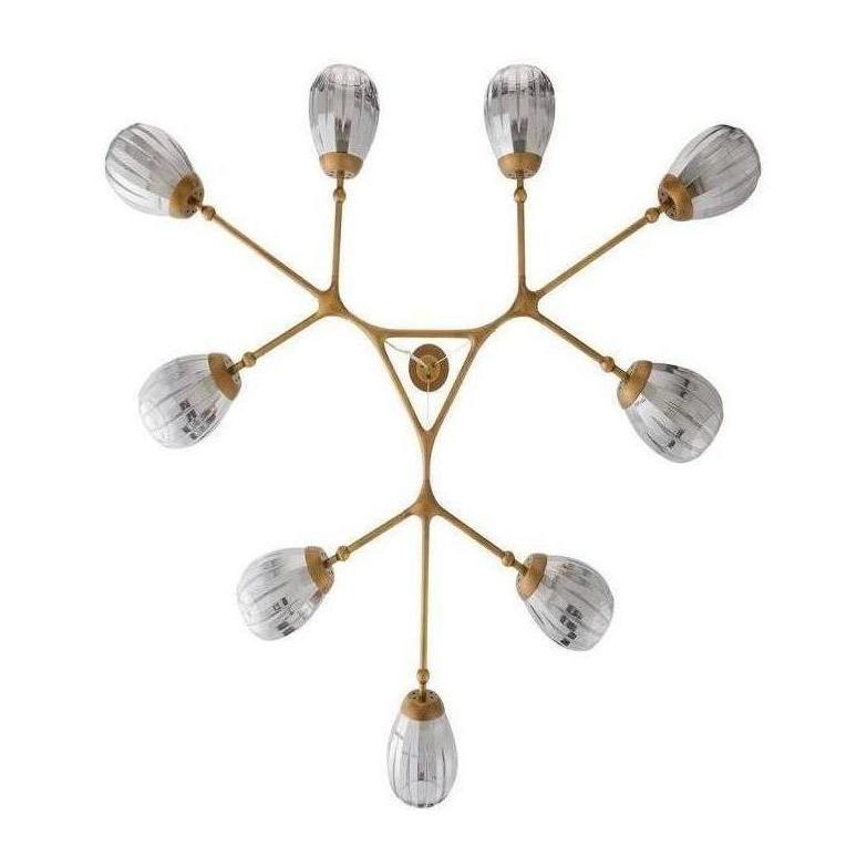 Fluted Smoke Glass Round Chandelier