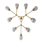 Fluted Smoke Glass Round Chandelier