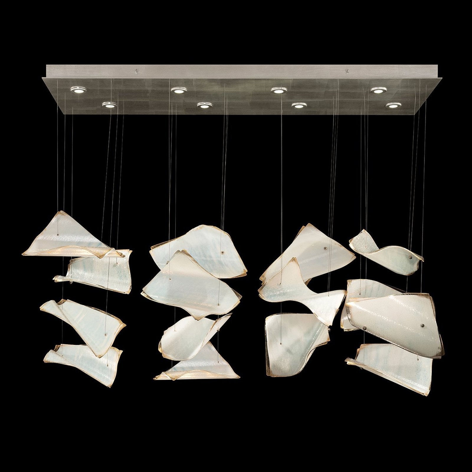 Frozen Glass Pages 54-Inch Linear Pendant / Gold/Blank