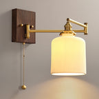 Geometric Ceramic Pull-Chain Wall Light