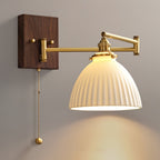 Geometric Ceramic Pull-Chain Wall Light