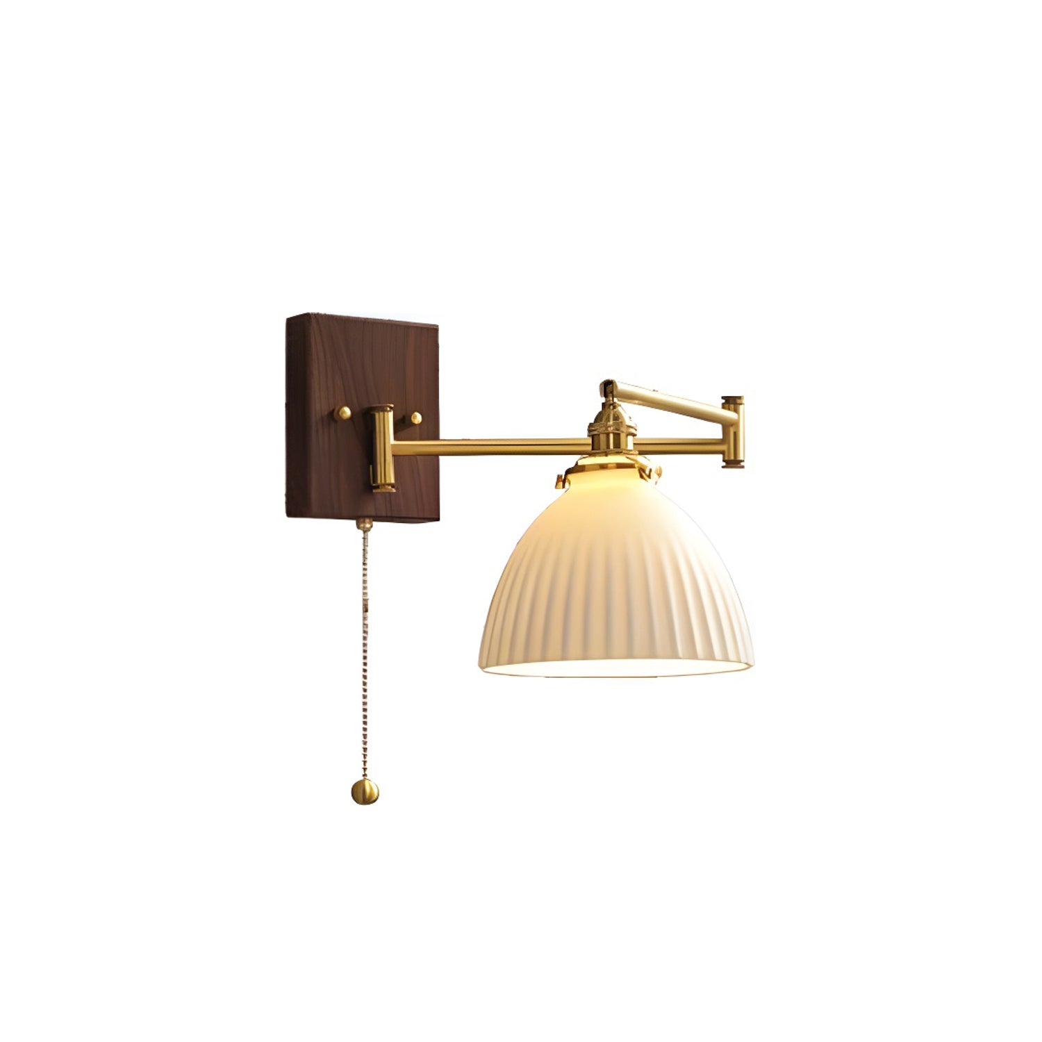 Geometric Ceramic Pull-Chain Wall Light
