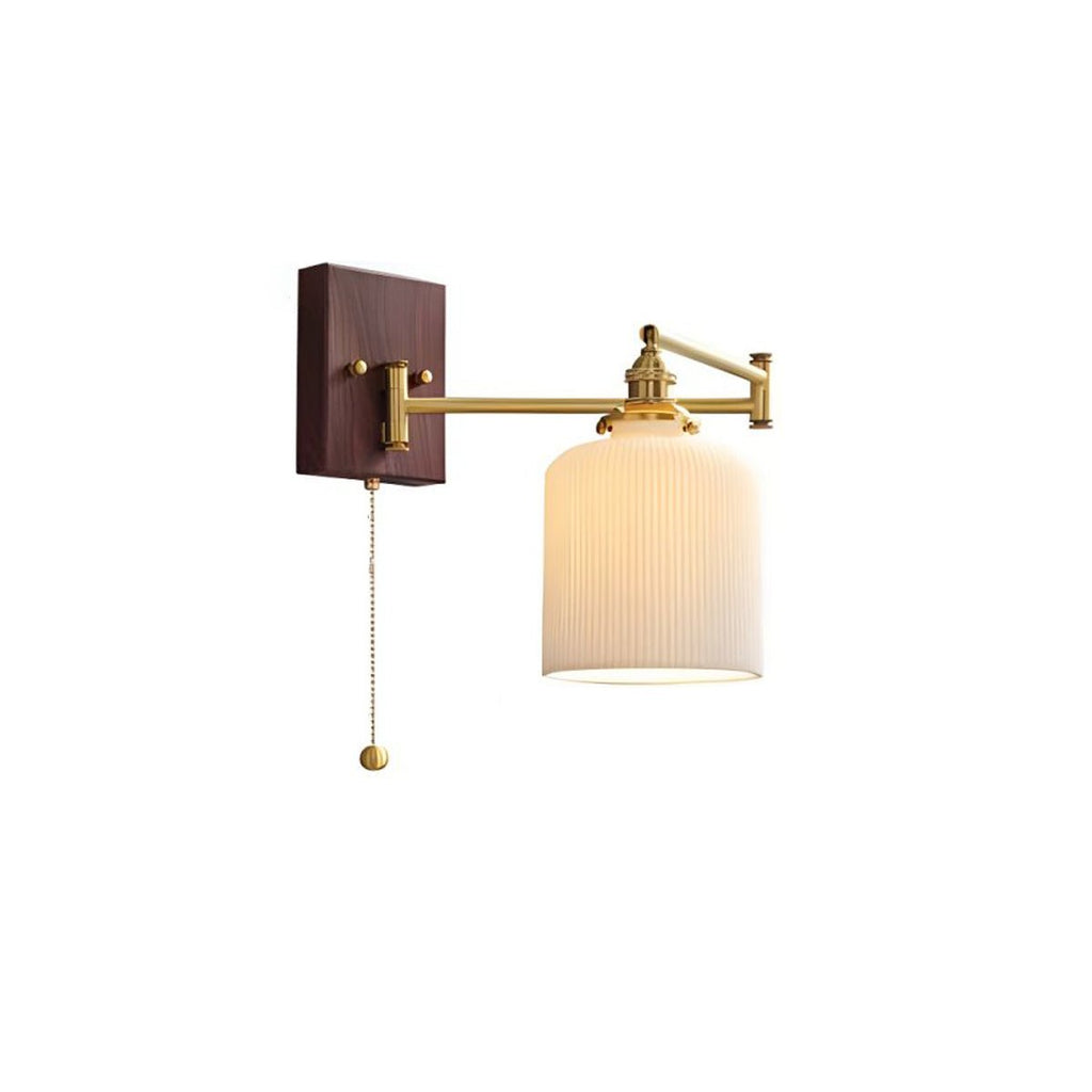 Geometric Ceramic Pull-Chain Wall Light