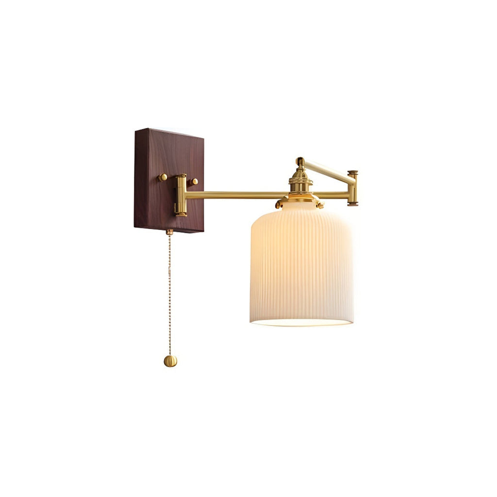 Geometric Ceramic Pull-Chain Wall Light