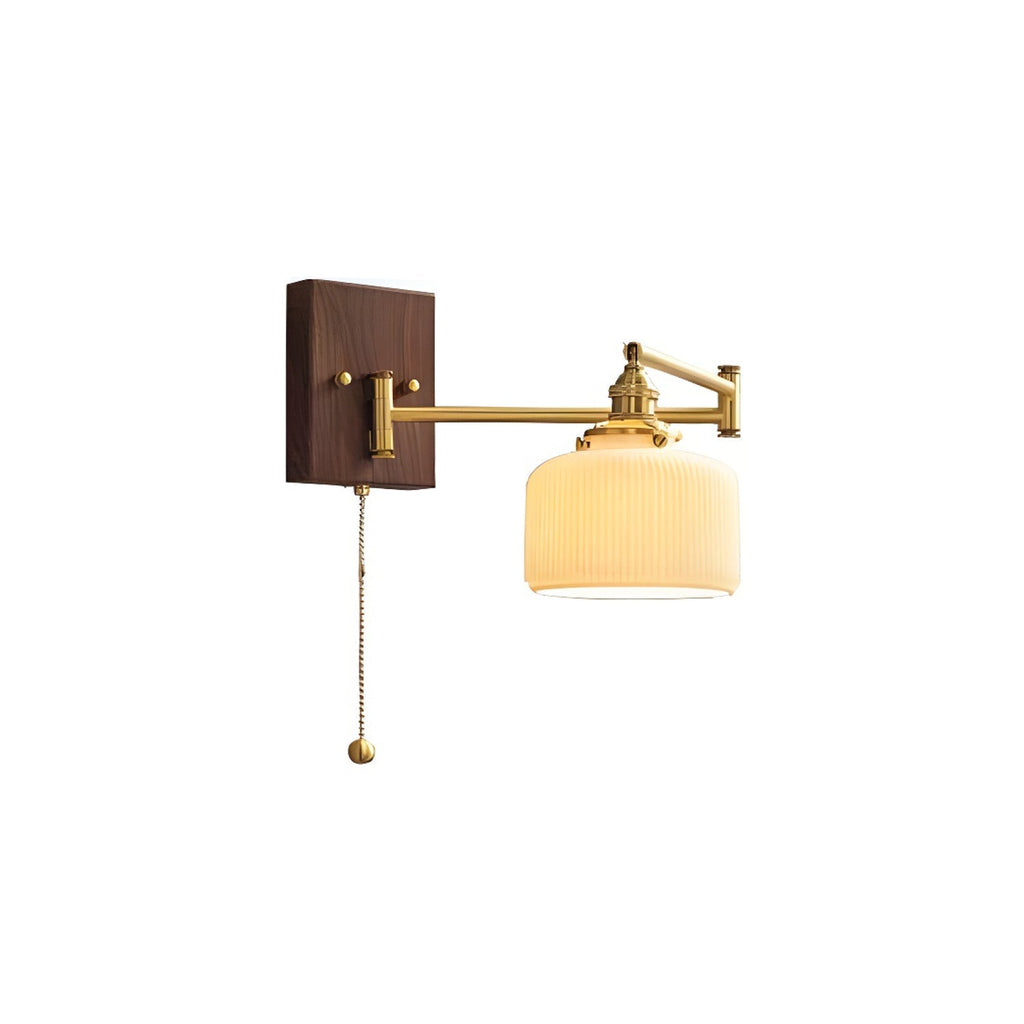 Geometric Ceramic Pull-Chain Wall Light