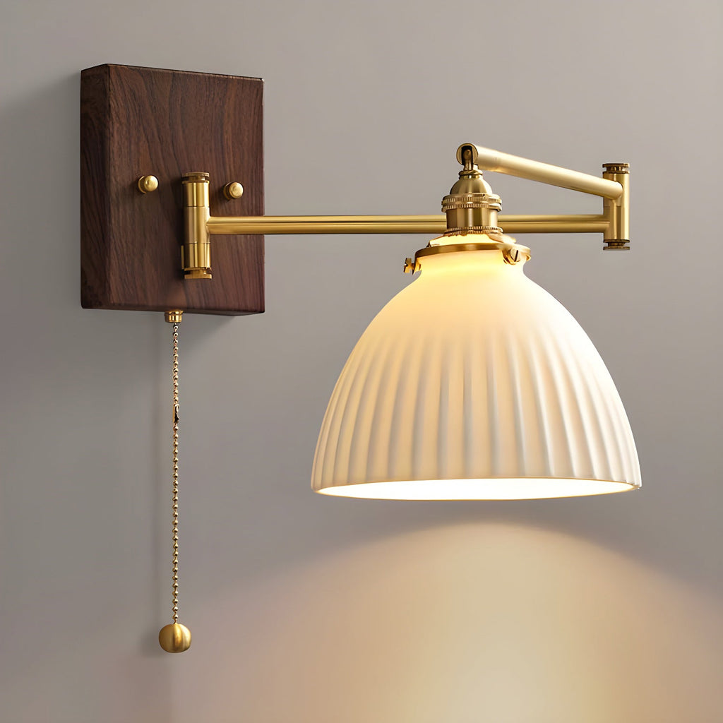 Geometric Ceramic Pull-Chain Wall Light