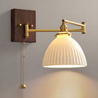 Geometric Ceramic Pull-Chain Wall Light