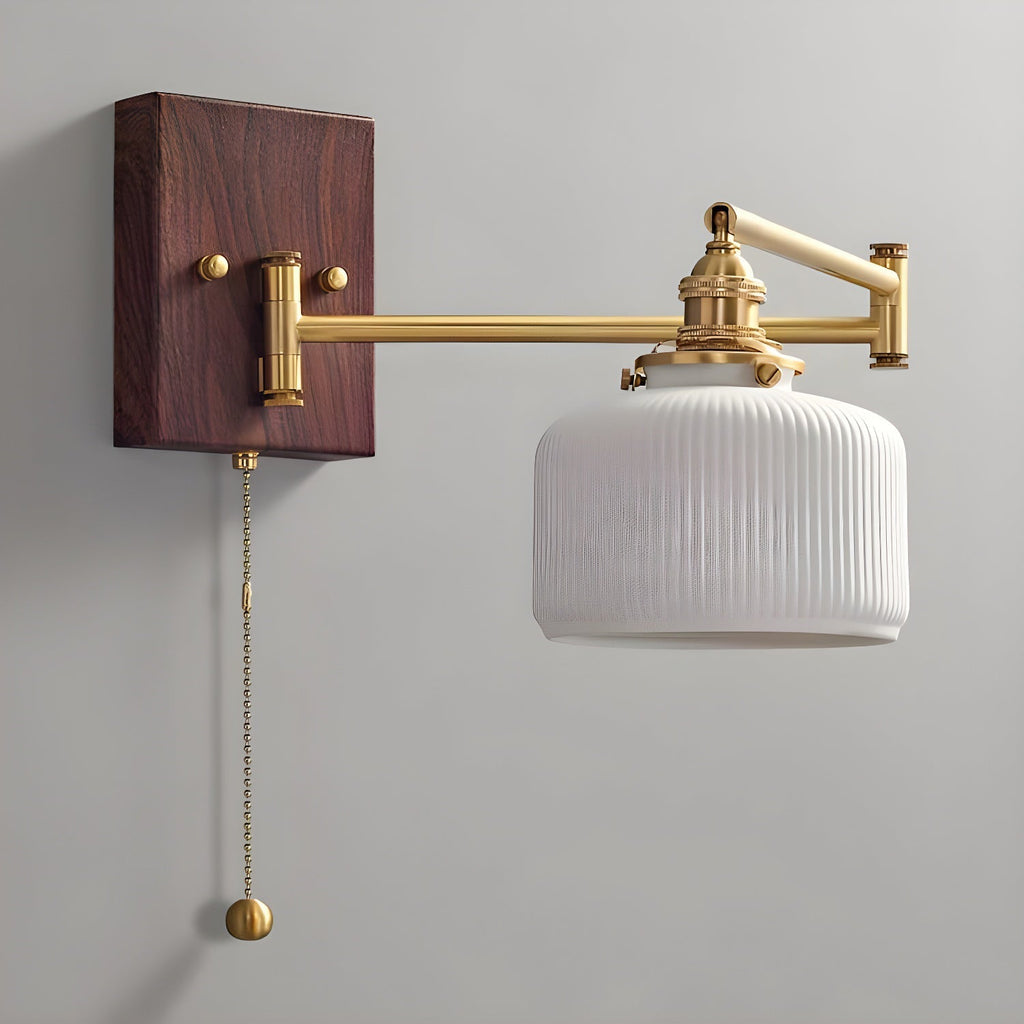 Geometric Ceramic Pull-Chain Wall Light