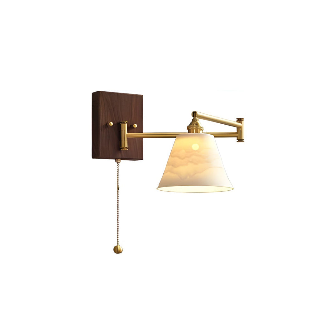 Geometric Ceramic Pull-Chain Wall Light