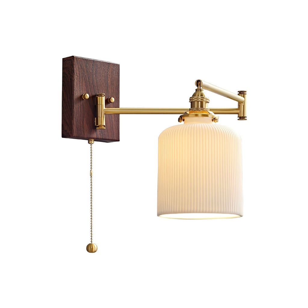 Geometric Ceramic Pull-Chain Wall Light