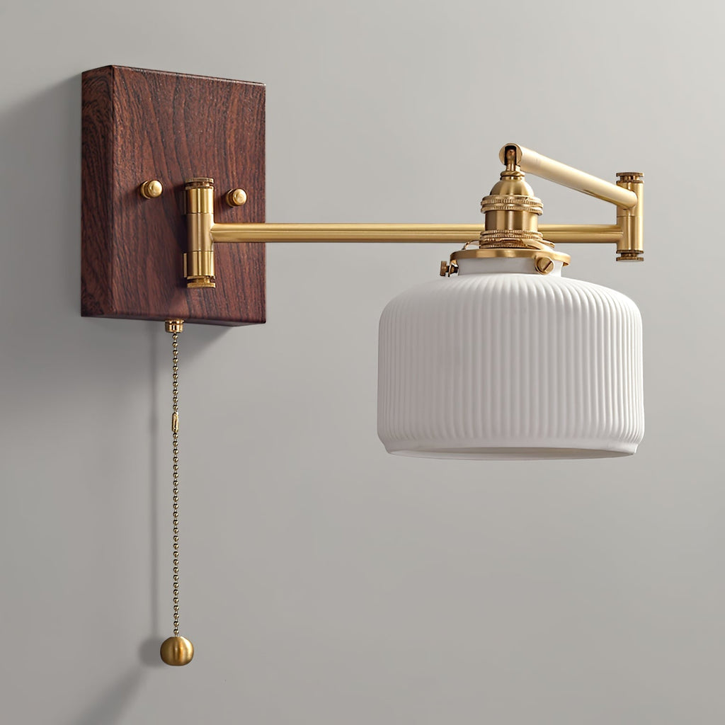 Geometric Ceramic Pull-Chain Wall Light
