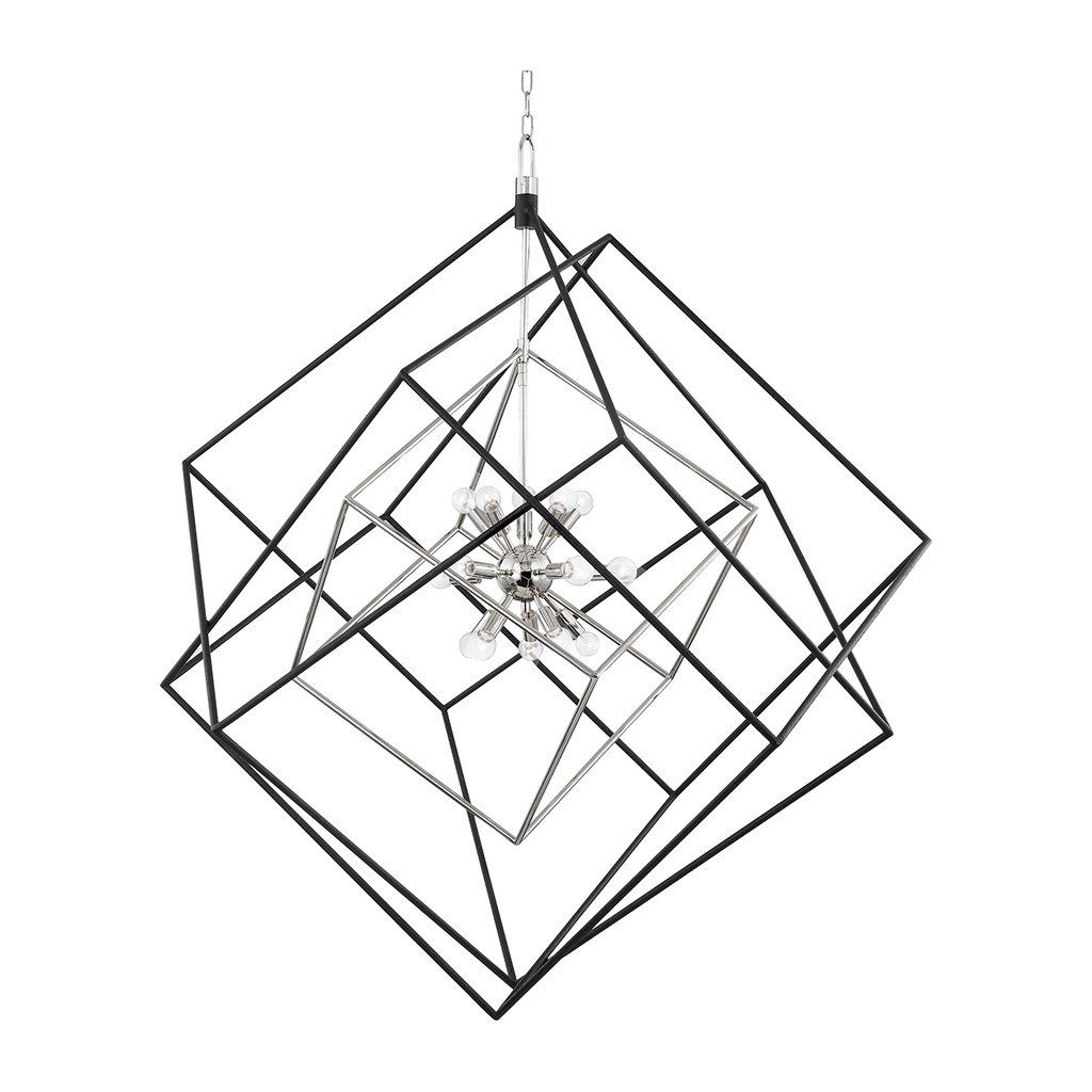 Geometric Cube 15-Light Sputnik Chandelier