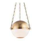 Hudson Valley Lighting Sphere No.2 2 Light 16.5 inch Pendant Ceiling Light / Aged Brass
