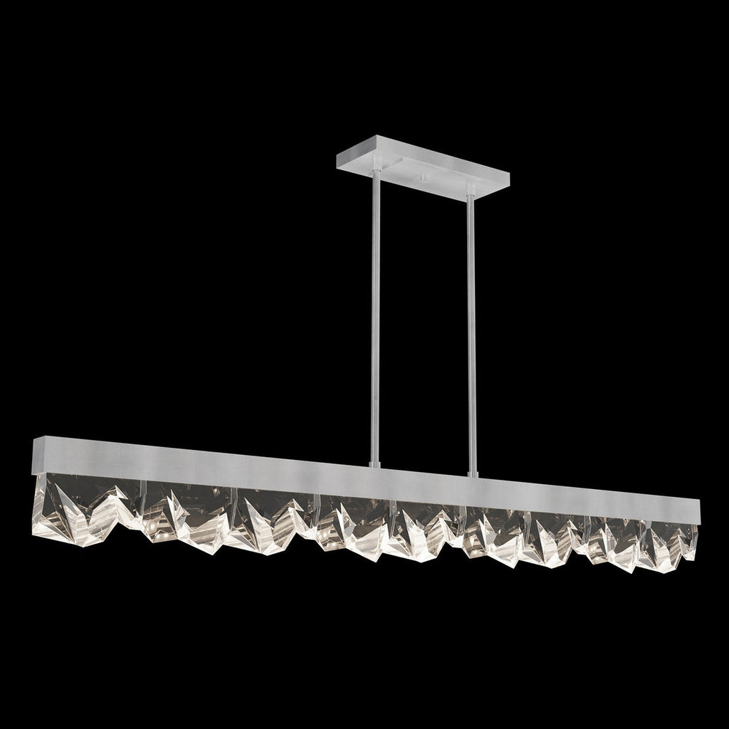 Illuminated Crystal Strata 54.5-Inch Linear Pendant / Silver