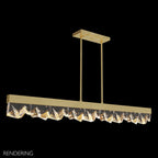 Illuminated Crystal Strata 54.5-Inch Linear Pendant / Gold