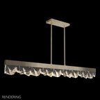 Illuminated Crystal Strata 54.5-Inch Linear Pendant / Bronze