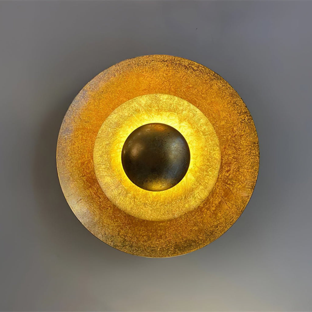 Layered Gold Disc LED Wall Light