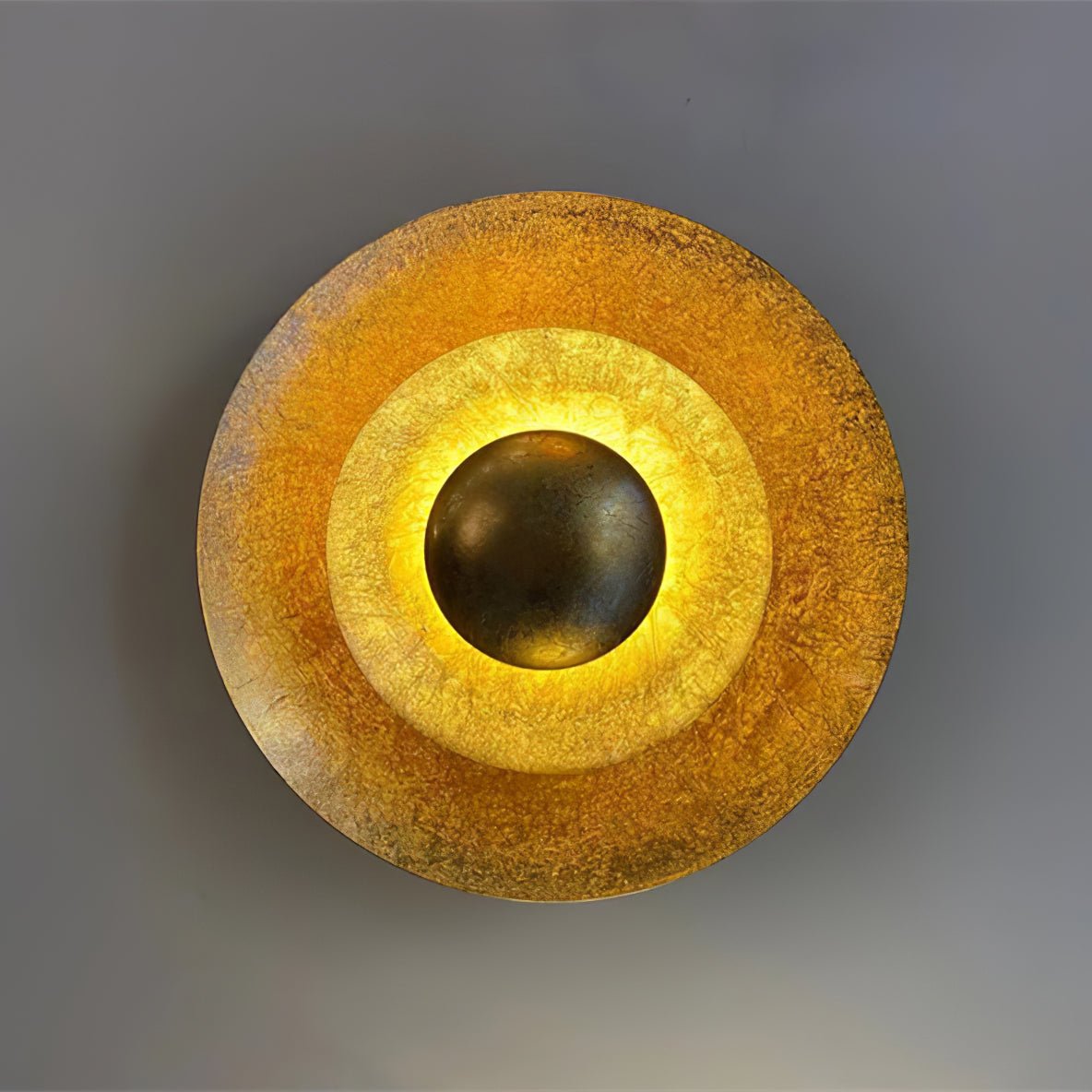Layered Gold Disc LED Wall Light