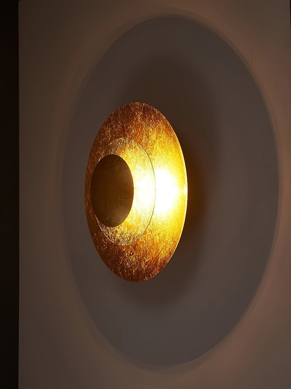 Layered Gold Disc LED Wall Light