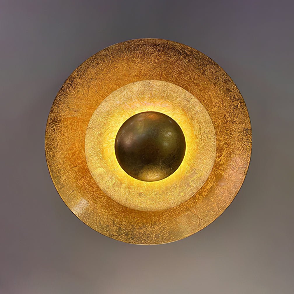 Layered Gold Disc LED Wall Light