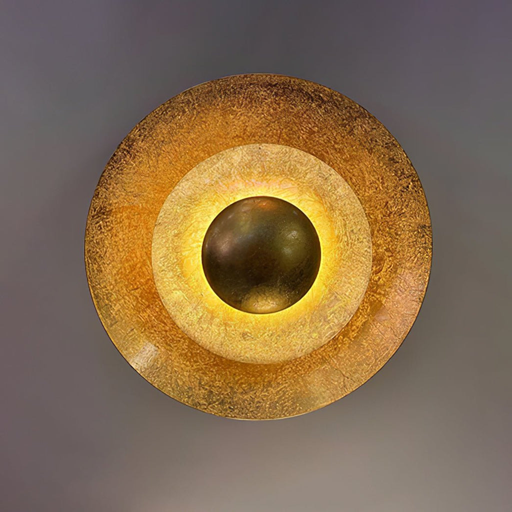 Layered Gold Disc LED Wall Light