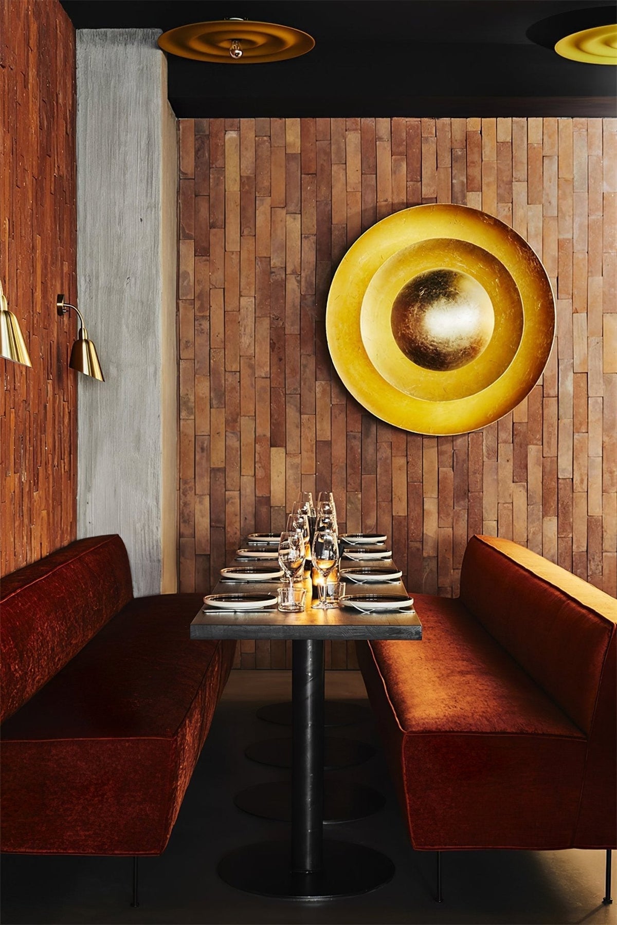Layered Gold Disc LED Wall Light