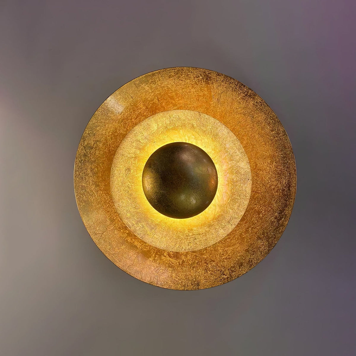 Layered Gold Disc LED Wall Light