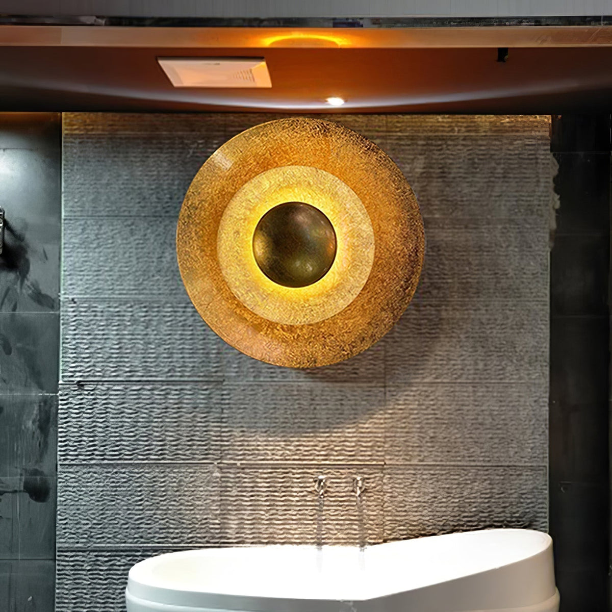 Layered Gold Disc LED Wall Light
