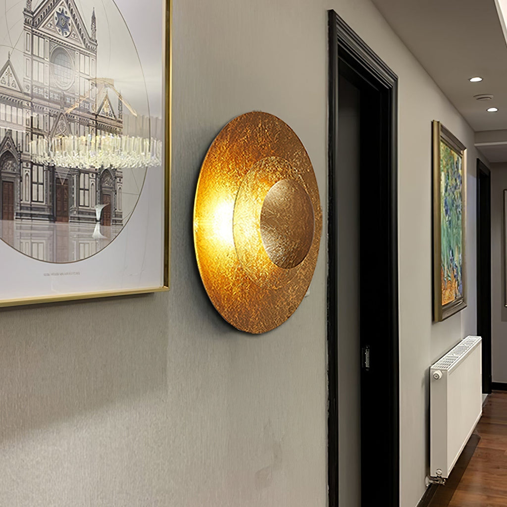 Layered Gold Disc LED Wall Light